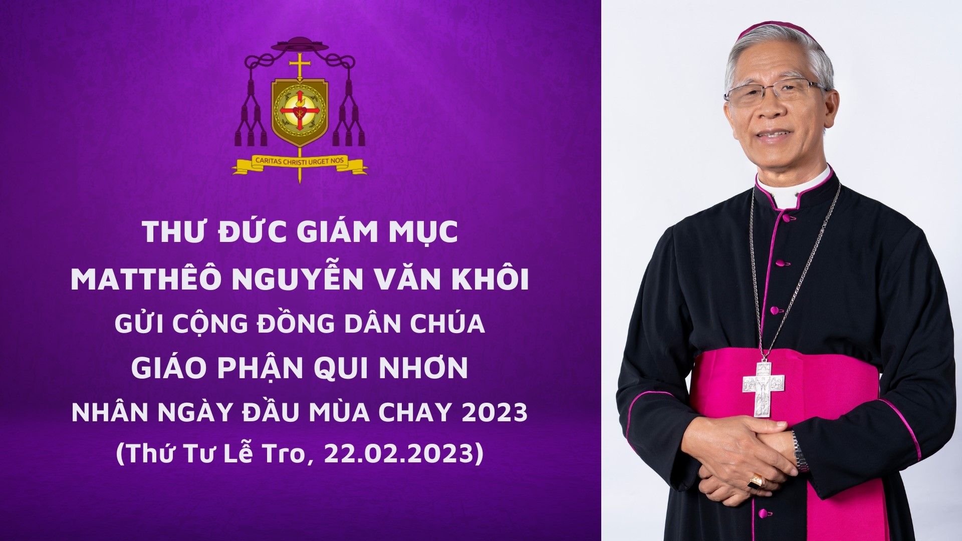 GIÁO PHẬN QUI NHƠN THƯ MỤC VỤ MÙA CHAY 2023